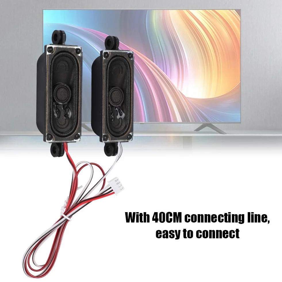 2 szt. Głośnik TV Box 4 Ohm 5 W, Wzmacniacz Dźwięku Głośnika z linią łączącą 40 Cm, Przezroczysty, Zamiennik Odtwarzacza Reklamowego W Telewizorze LCD