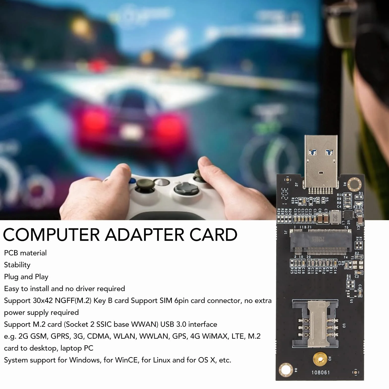 Karta Adaptera NGFF na USB 3.0 Moduł Interfejsu 3G 4G WWAN LTE M.2 dla Systemu Linux