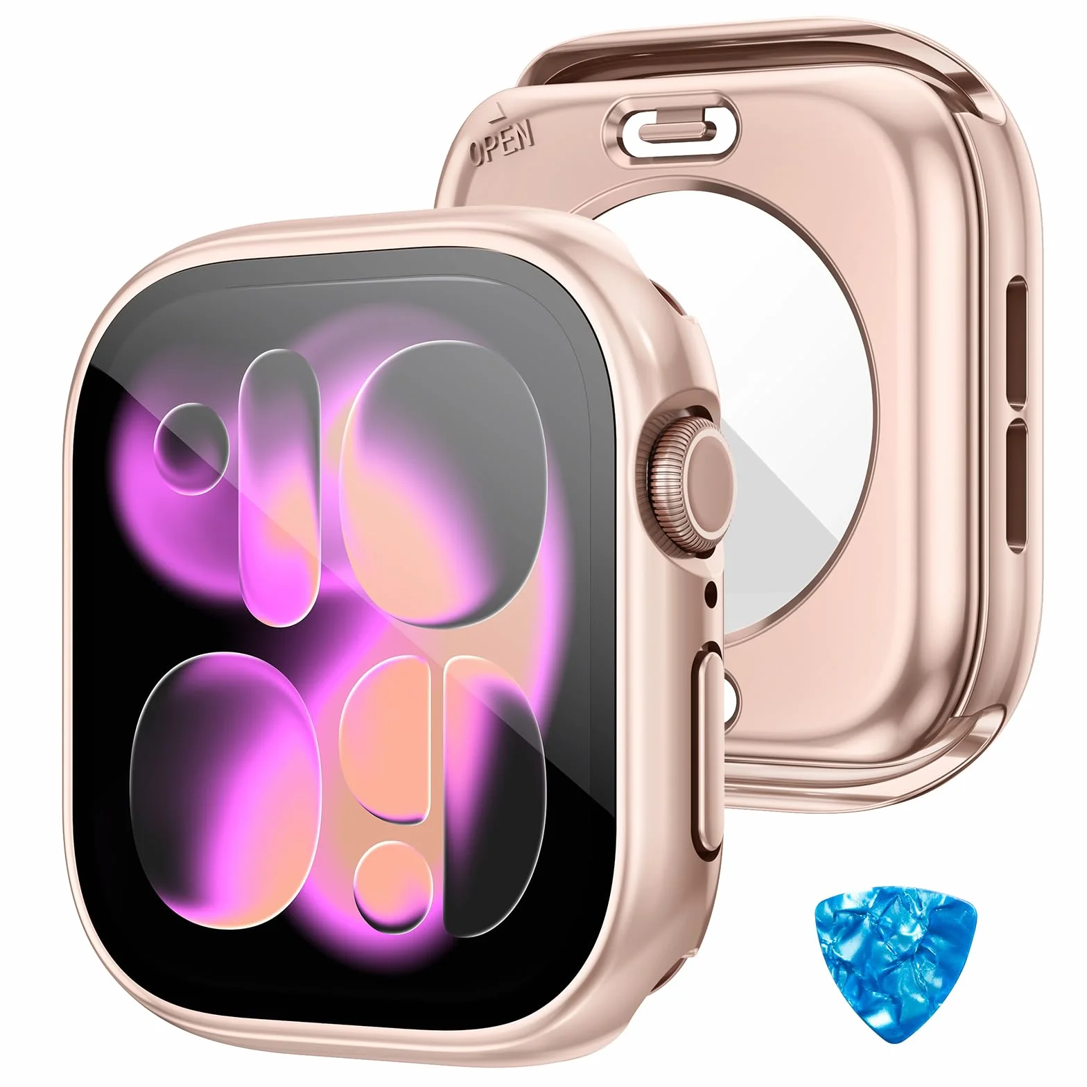[2 w 1] Wodoodporne etui do Apple Watch Series 10 46 mm osłona ekranu, 360 ochronna osłona PC ze szkła hartowanego, przedni i tylny zderzak do iWatch 6/SE/5/4 Pyłoszczelna ochrona przed