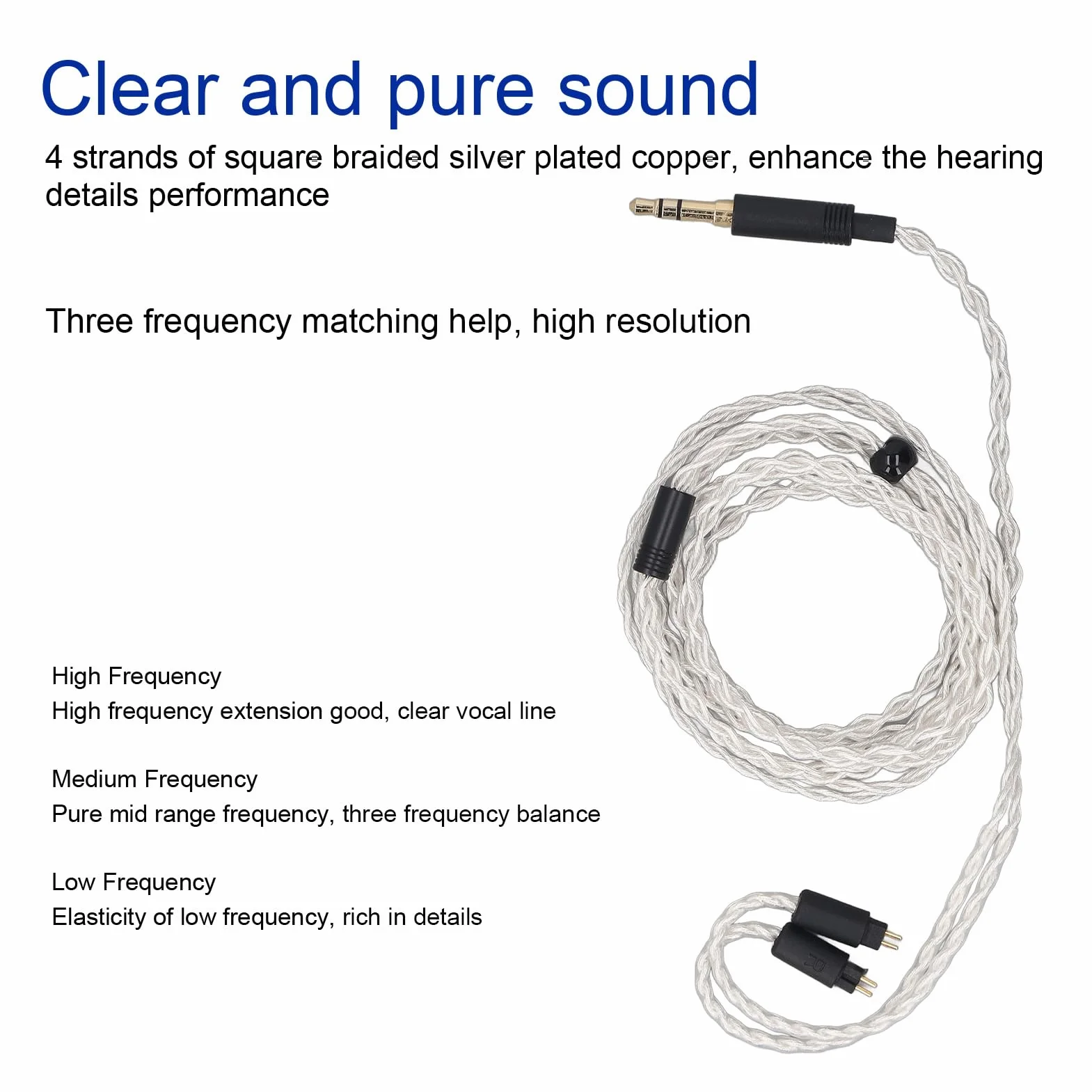 Sxhlseller Kabel Dźwiękowy 3,5 Mm do 2 Pinów 0,78 Mm - Kompatybilny z TRN VX, Odporny na Zużycie dla FII O Fh1s, Przyciągający Wzrok Wygląd dla CCA CA4