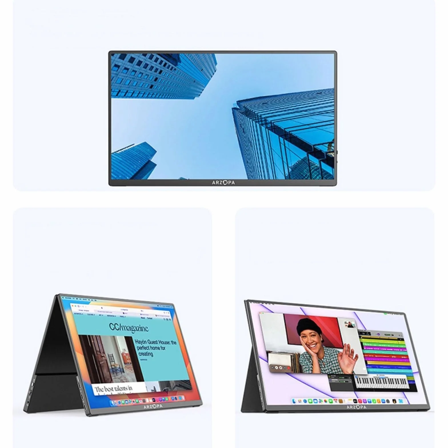 Monitor przenośny 17,3-calowy monitor z dużym ekranem Rozdzielczość 1920 * 1080 60 HZ IPS Ekran dodatkowy rozszerzający laptopa zewnętrzny hosta gier Monitor do laptopa