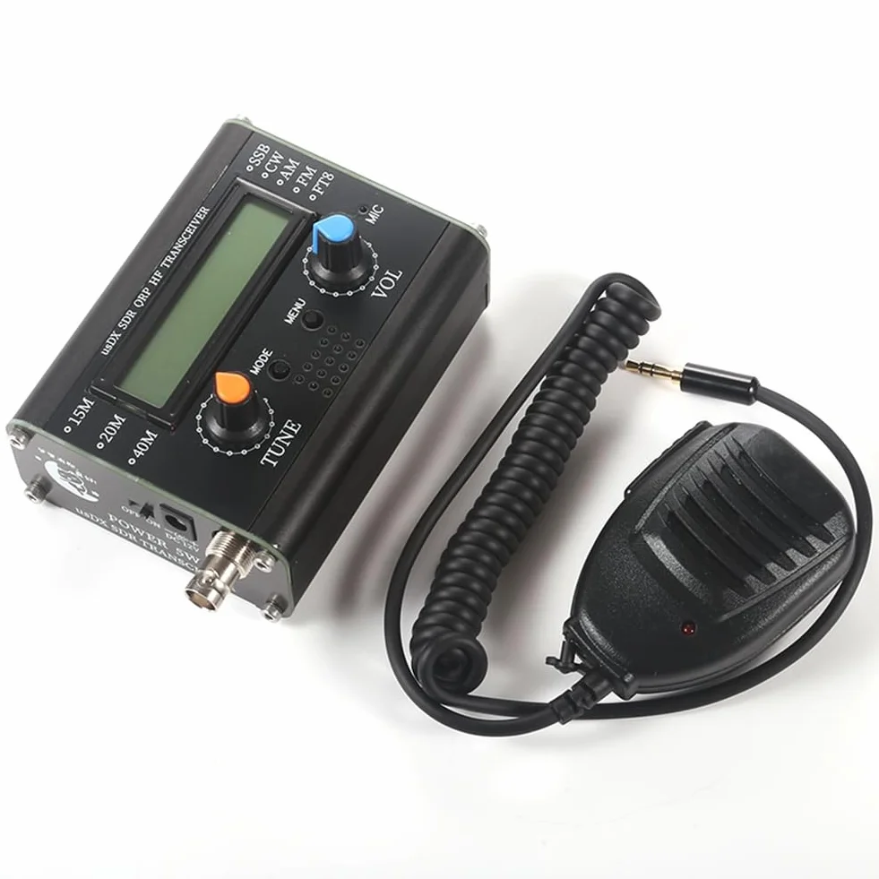 rieder Przenośny nadajnik krótkofalowy USDX SDR QRP 3-pasmowy radiotelefon z mikrofonem ręcznym