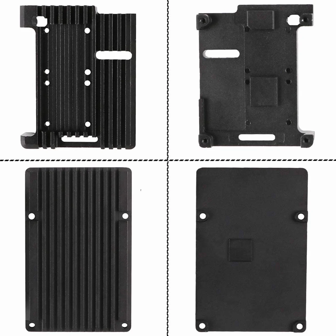 MakerHawk Raspberry Pi 2B/3B/3B + obudowa pancerna, malina Pi metalowa obudowa z podwójnym wentylatorem ze stopu aluminium, wbudowany radiator, ochrona przed promieniowaniem i rdzą dla RPI 2B/3B/3B +