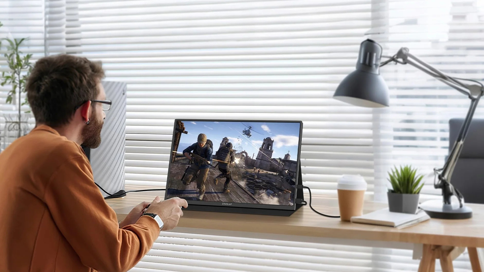 ZEUSLAP P25K Monitor Przenośny 16” 2.5K 2560x1600 IPS USB-C Mini HDMI 16:10 HDR Dodatkowy Ekran do Laptopa Smartfona Konsoli PS5 Xbox Nintendo Switch Etui Magnetyczne
