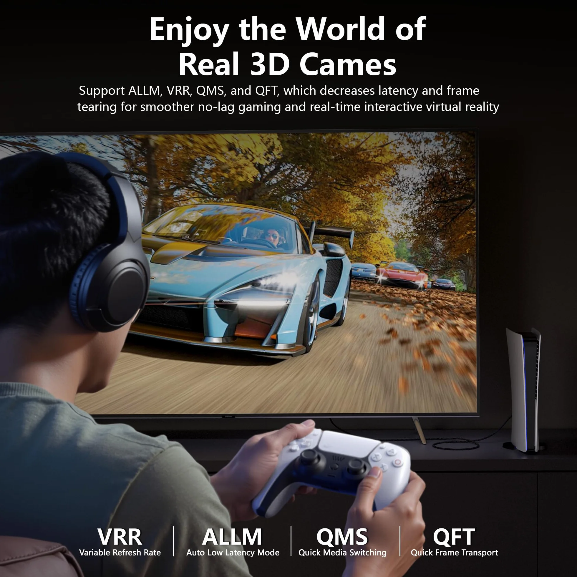 CAKOBLE Kabel HDMI 2.2 | 96Gbps Ultra szybki kabel HDMI 16K, 8K, 4K@240Hz@480Hz | eARC, HDR10+, HDCP 2.3, Dolby | Kompatybilny z Soundbar, Komputerem gamingowym, HDTV, Monitor (2M+2M)