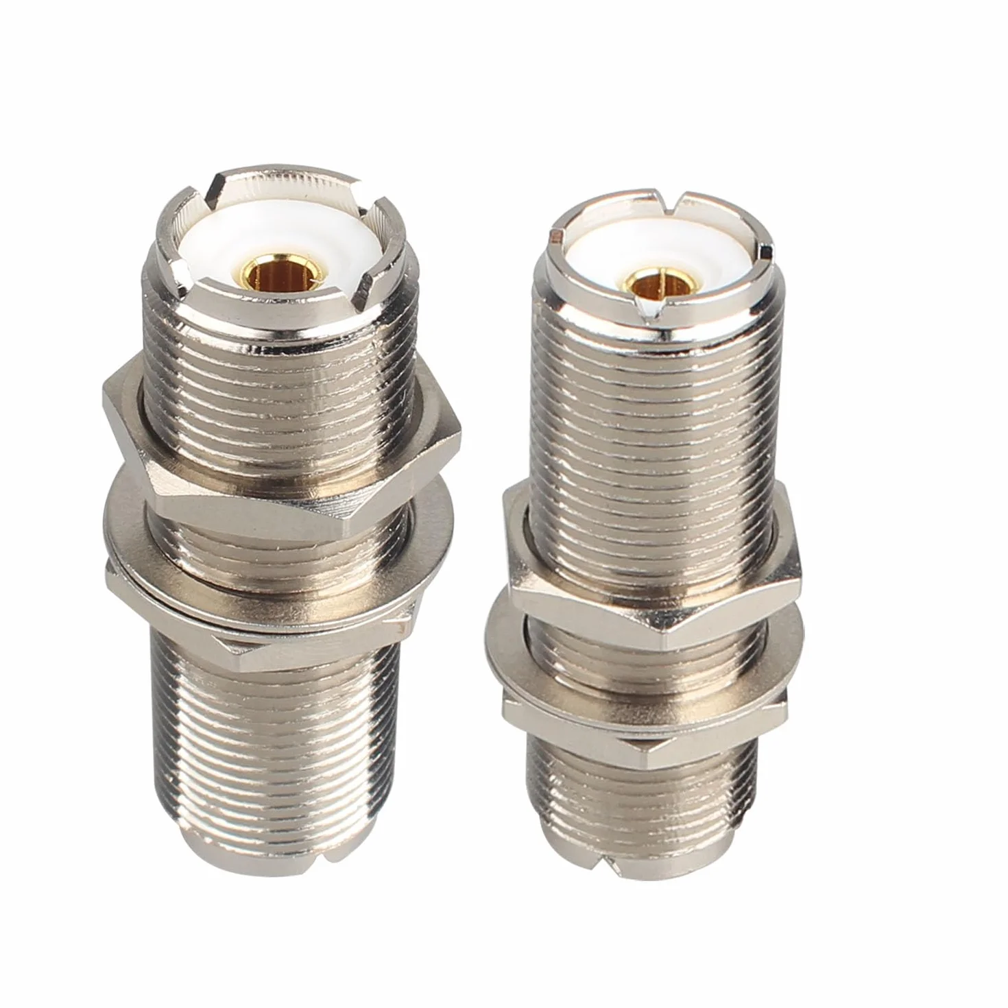 2 szt. SO239 PL259 grodziowa UHF żeński do UHF żeński adapter niskstratne złącze koncentryczne RF kompatybilne z routerem radiowym Ham WiFi wzmacniacz sygnału antena przedłużacz kabel
