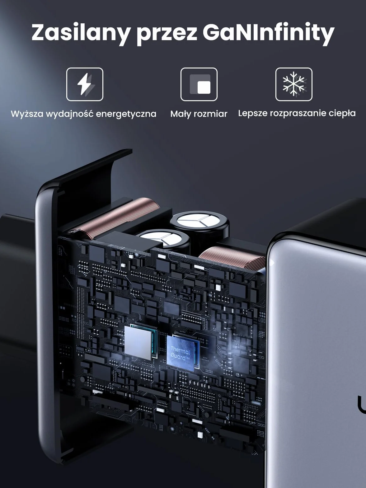 UGREEN Ładowarka USB-C, Nexode X 160W PD 3.1 Zasilacz 140W GaN Ładowarka 4-portowa Szybka ładowarka PPS 45W Kompatybilna z MacBook Pro 16" 2021, iPhone 16 Pro Max, Galaxy S24 Ultra, Vision Pro