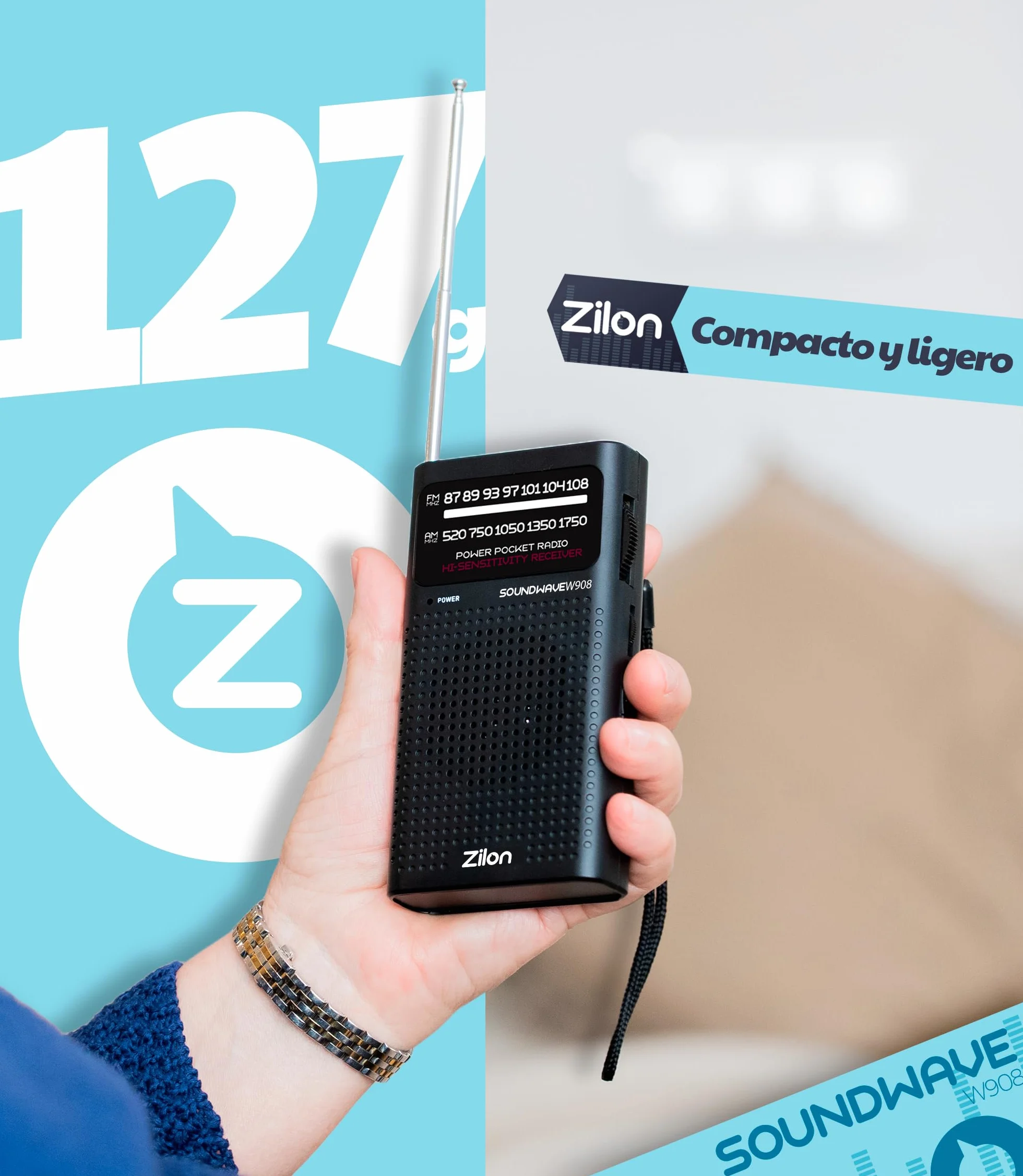 Radio kieszonkowe FM AM na baterie przenośne małe z głośnikiem i słuchawkami