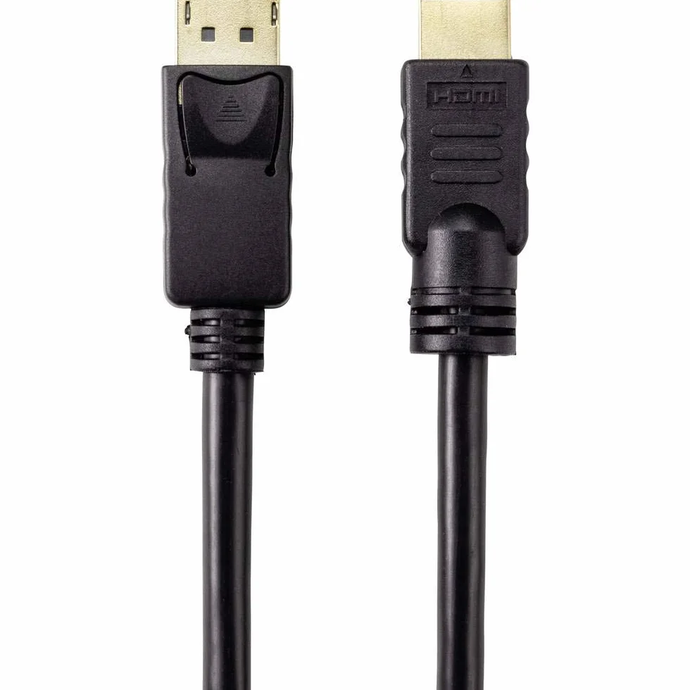 RENKFORCE DisplayPort/HDMI Kabel Adapter Wtyczka męska DisplayPort, Wtyk męski HDMI-A 10.00 m czarny RF-4581870 Kabel D