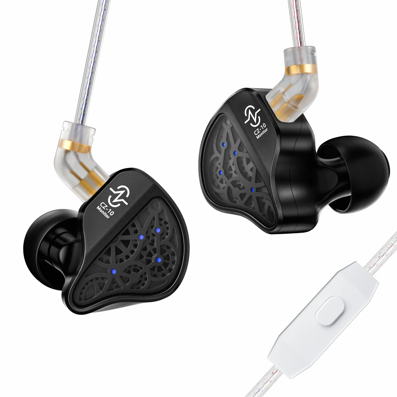 Yinyoo CCZ CZ10 IEMs Gaming with Mic 4BA+1DD in Ear Monitor HiFi przewodowe słuchawki douszne z 10 mm podwójnym magnesem PET Dynamic Driver Gaming Earbuds z odłączanym kablem 2-pinowym