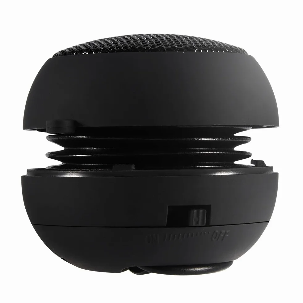 Mini przenośny głośnik głośny podróżny wbudowany akumulator z kablem do ładowania USB 3,5 mm do telefonu komórkowego MP3 PC (czarny)