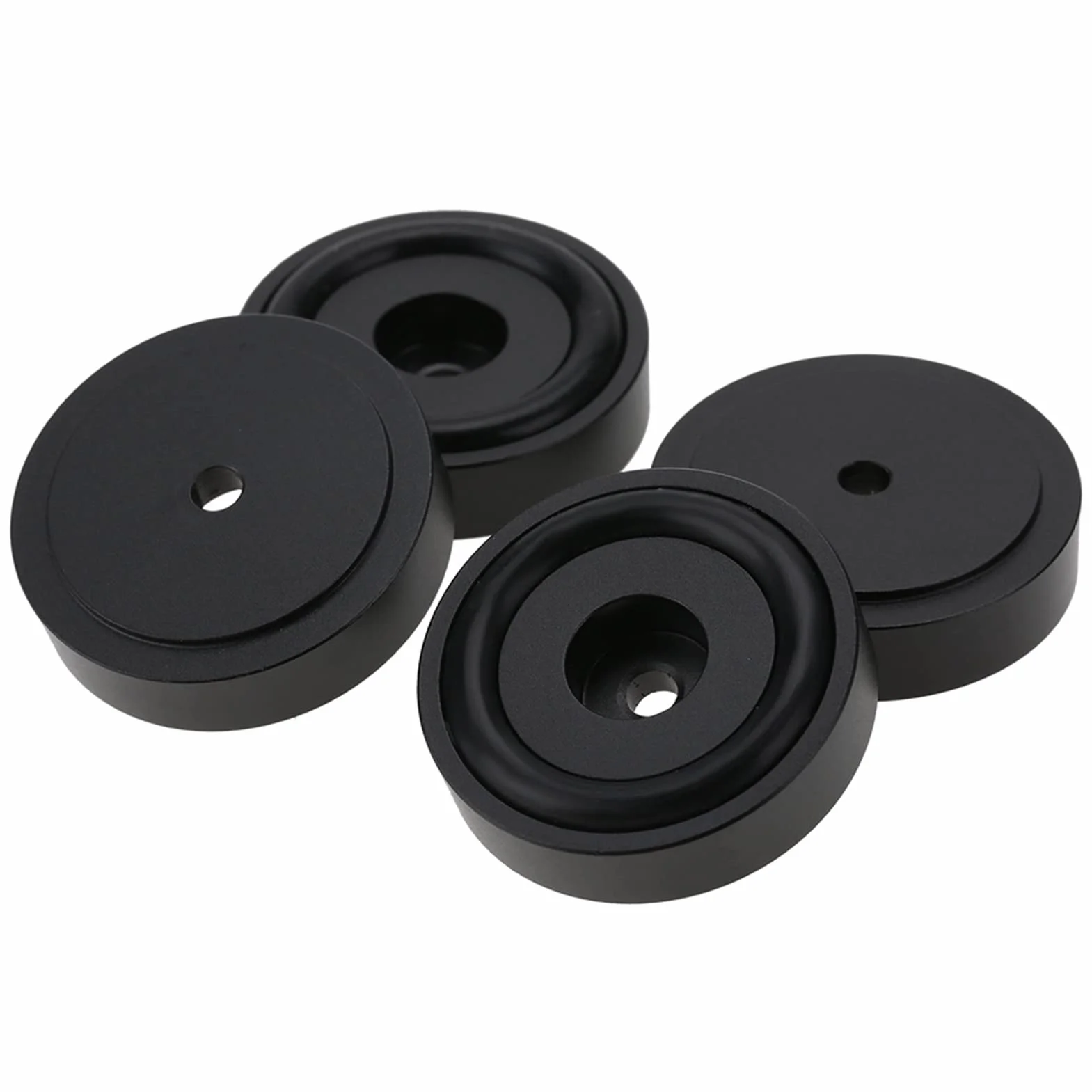 Wzmacniacz Nóżki Aluminiowe Wzmacniacz Pad Stop Aluminium 4 szt. 40 * 10 Mm Wzmacniacz ze Stopu Aluminium Pad Anodowanie Piaskowanie Wzmacniacz Klocki Stopy Srebrne (Czarny)