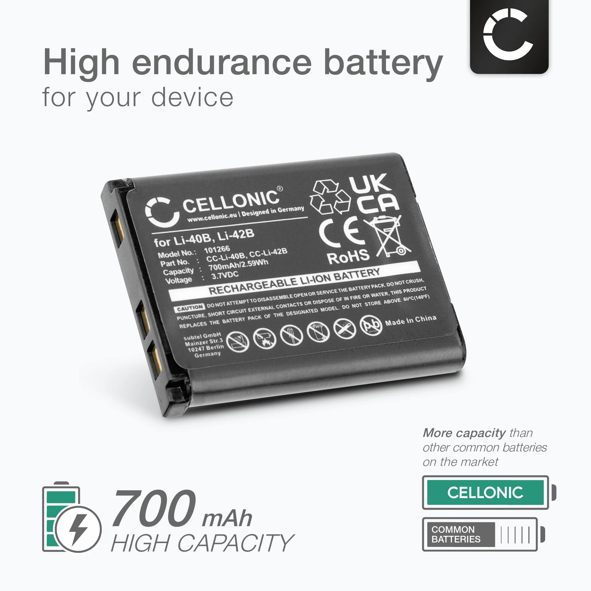 CELLONIC 1x bateria do nawigacji GPS/kompatybilna z Bosch Nyon, S6EA, 150906AAWW017 - (700mAh, 3,7V)