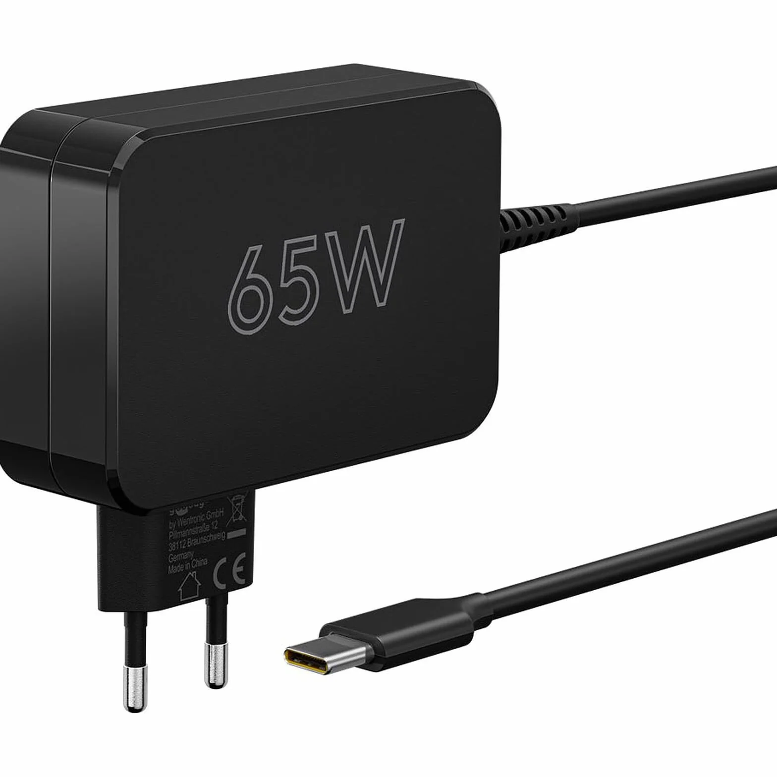 goobay 65419-65 W USB C ładowarka do laptopa z 1,8 m kablem do ładowania Power Delivery 65 W USB C - ładowarka USB C 65 W z kablem i zabezpieczeniem przed przegrzaniem do MacBook Pro, Lenovo ThinkPad,