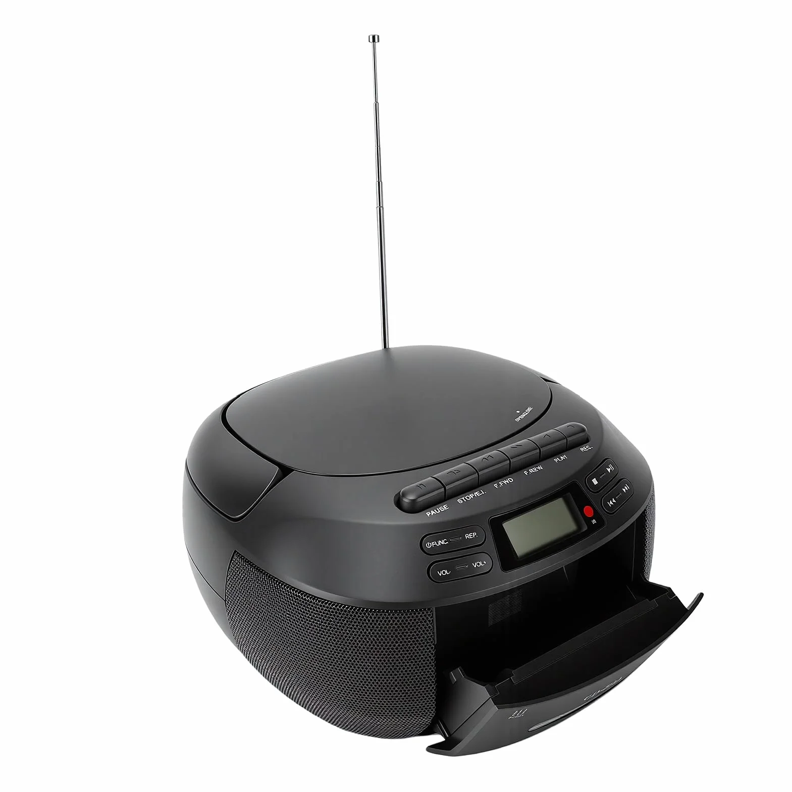 Luocute Odtwarzacz CD Odtwarzacz Kasetowy z Bluetooth, Radiem AM/FM, Nagrywaniem na taśmę, Odtwarzaniem Przez USB, AUX, Pilotem, Wyświetlaczem LCD, Zasilaniem AC/DC, Gniazdem (wtyczka UE)