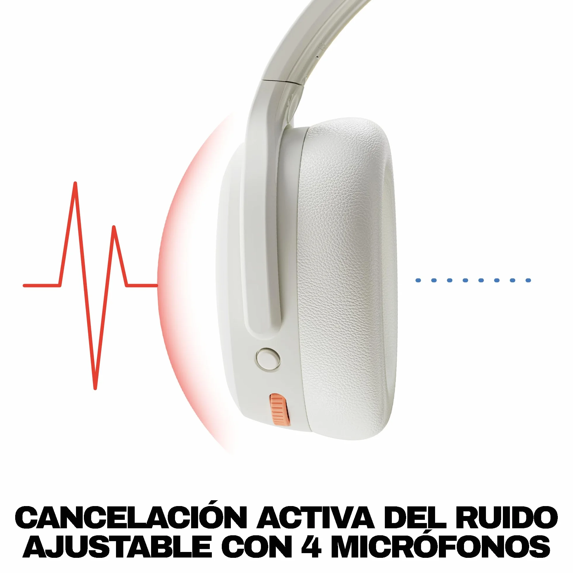 Skullcandy Crusher ANC 2 Słuchawki Bluetooth z Aktywną Redukcją Szumów 50 Godzin Słuchania Mocny Regulowany Bas Extra Charging Cable Android i iPhone Słuchawki Bezprzewodowe z Redukcją Szumów, Bone