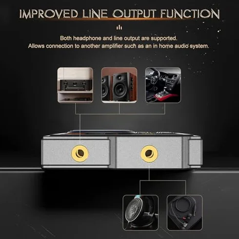 Odtwarzacz HiFi MP3 z Bluetooth, Bezstratny Cyfrowy Odtwarzacz Muzyki Audio DSD o Wysokiej Rozdzielczości, Przenośny Odtwarzacz Audio z kartą Pamięci 16 GB, Obsługa do 256 GB