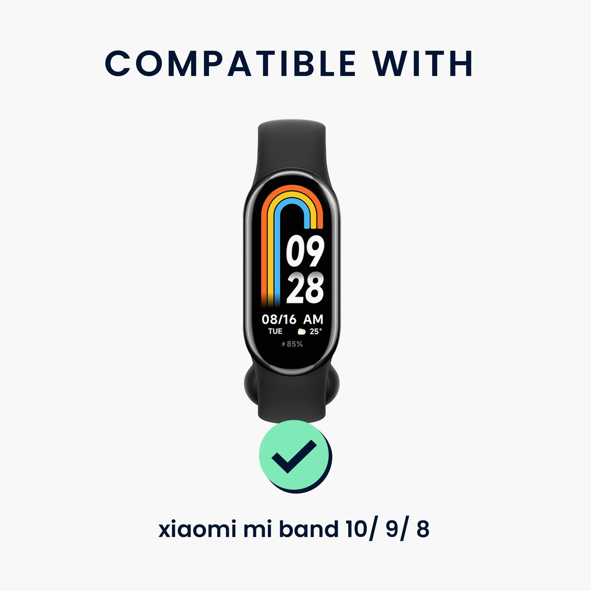 kwmobile 2 x uchwyty na klipsy kompatybilne z Xiaomi Mi Band 10/9 / 8 – zestaw zamienny z klipsem – czarny/pomarańczowy