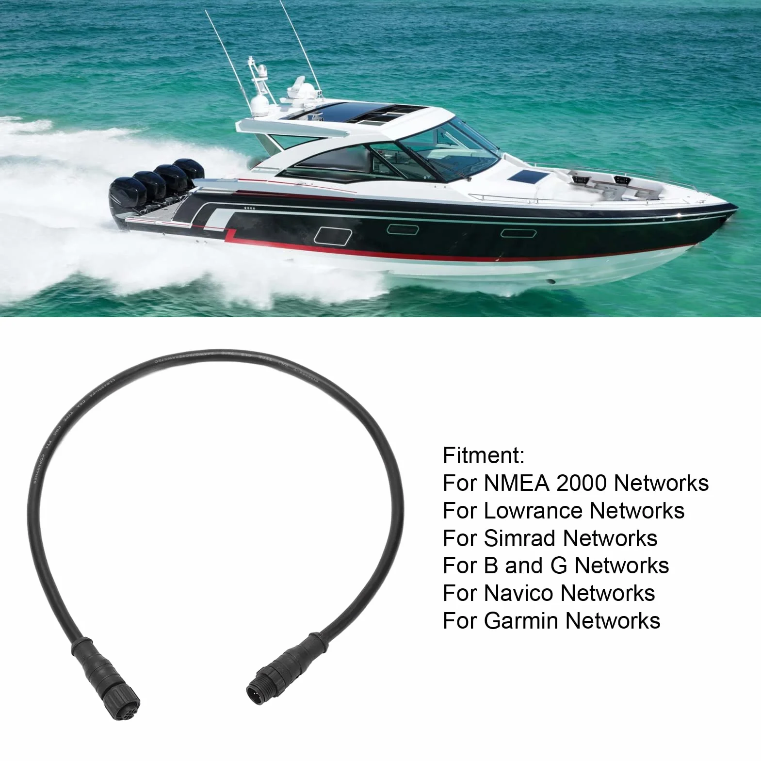 Kabel Szkieletowy NMEA 2000, 0,5 M 5-pinowy Kabel Startowy NMEA 2000, dla Sieci Lowrance Simrad Networks B G Networks Navico Networks Networks