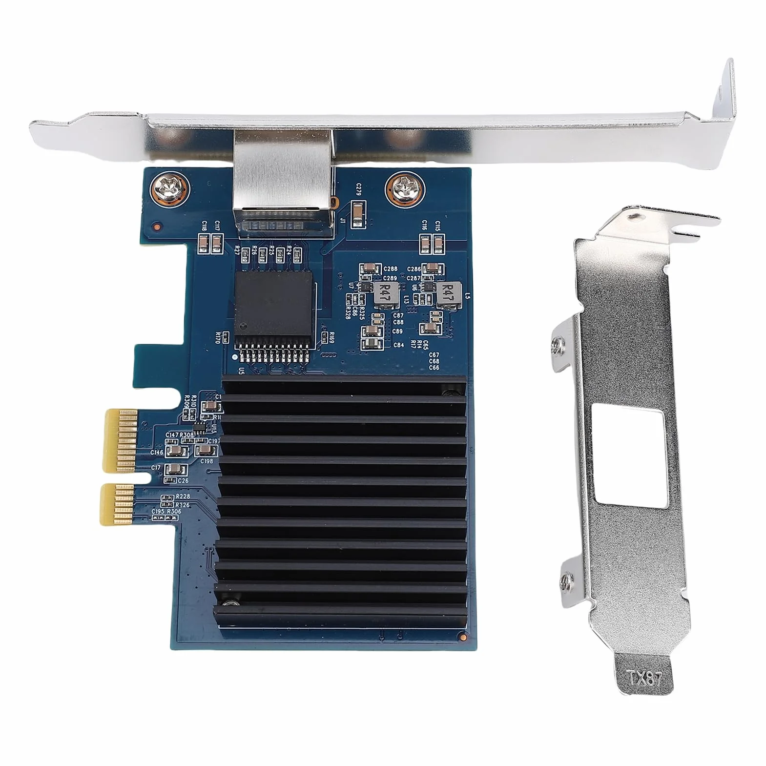 Goshyda Karta Sieciowa PCIE 4.0 10 Gb/s, Adapter Ethernet RTL8127, Porty RJ45 dla Serwera Stacjonarnego Linux, 6 Prędkości 10 G/5G/2,5 G/1G/100m/10mbps