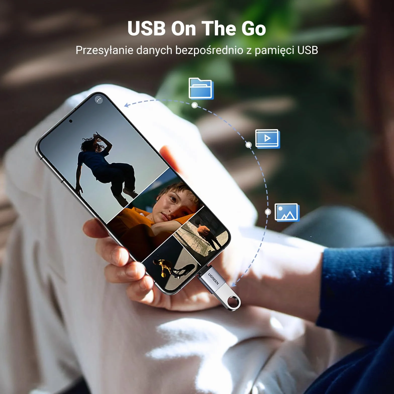 UGREEN Przejściówka USB C na USB A OTG 2 szt. USB C męski na USB 3.0 żeński Szary