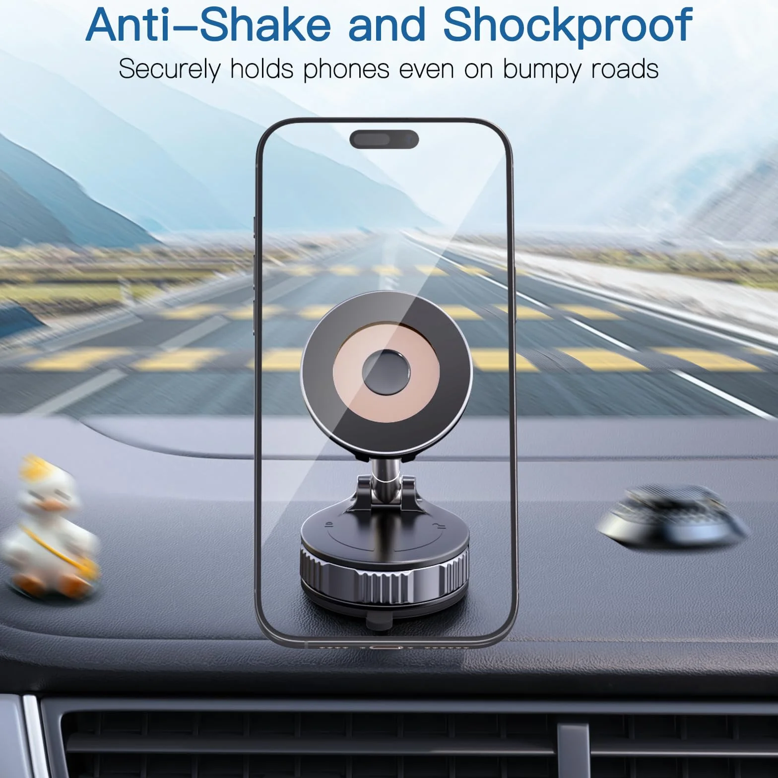 Magnetyczny uchwyt na telefon z podstawką próżniową 360° obrotowy do samochodu iPhone