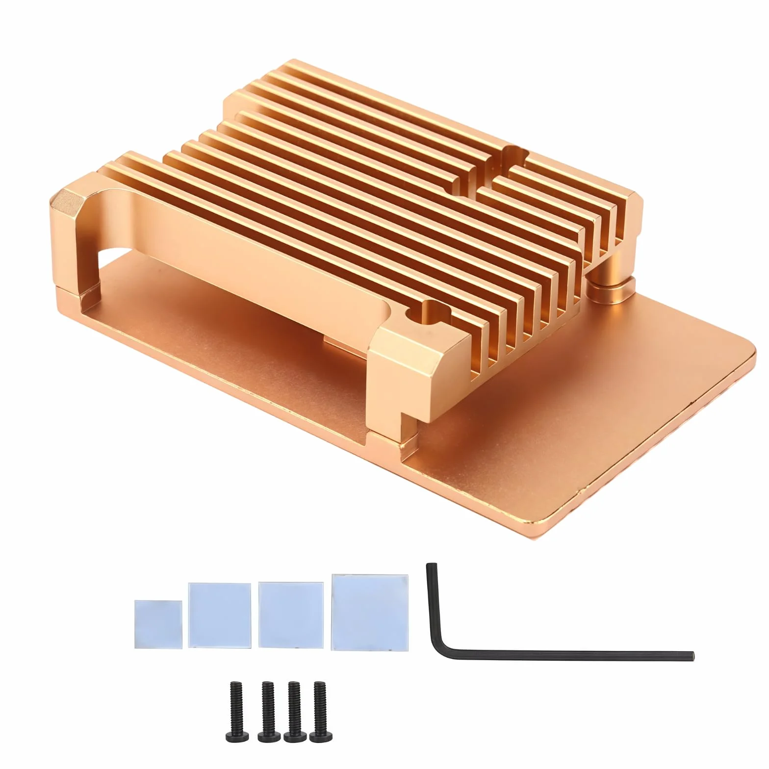 Obudowa ochronna ze stopu aluminium do Raspberry Pi 3 model 2B/3B, odprowadzanie ciepła, akcesoria komputerowe (złota)