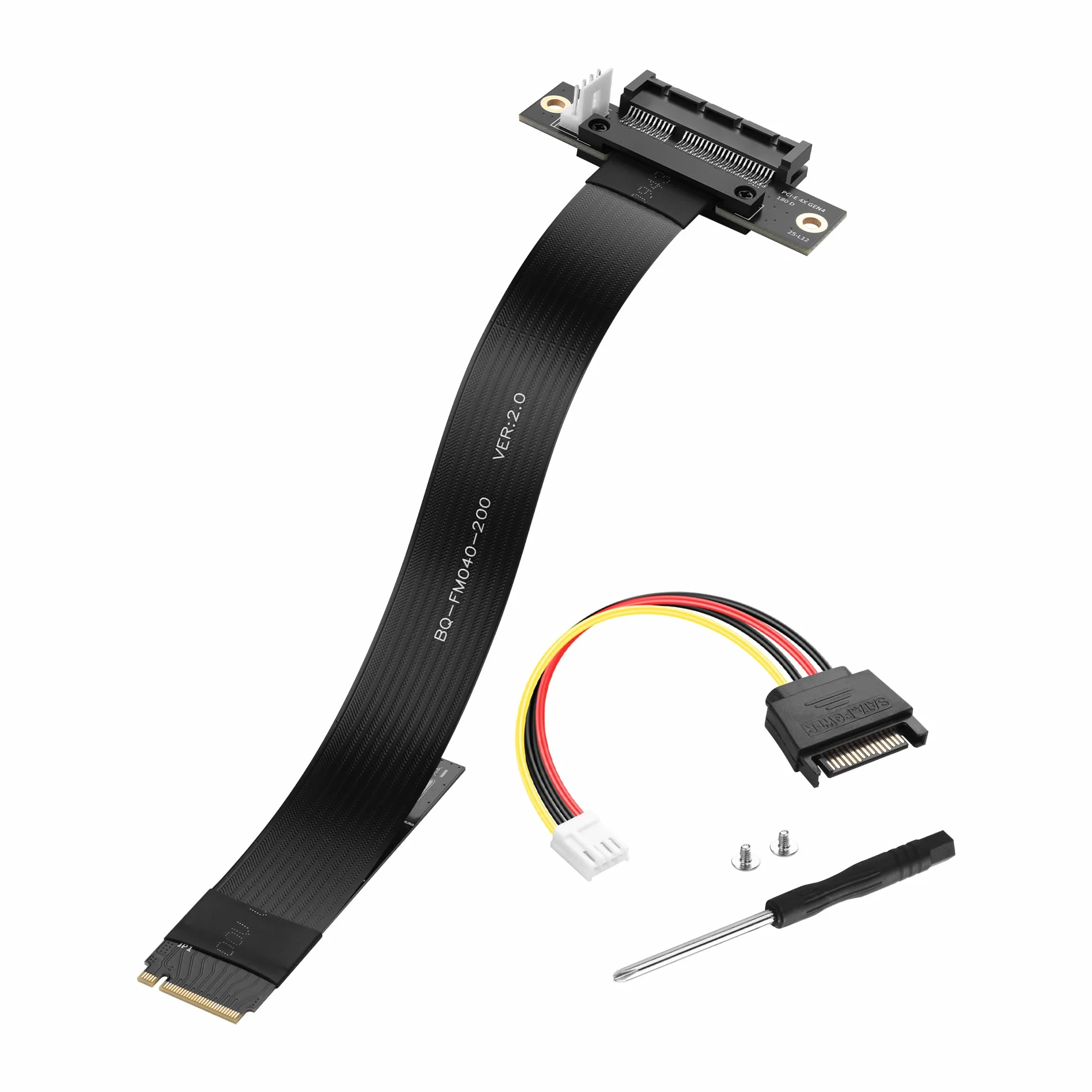 SinLoon M.2 M-Key PCI-E4.0 2280 NGFF do PCIe X4 przedłużacz M2 do PCI-E 4X żeński kabel riser do M2 2230 (M.2 180 stopni)