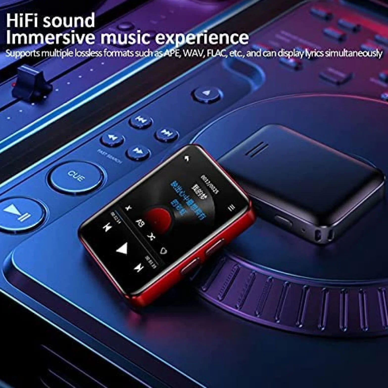 Przenośny odtwarzacz MP3/MP4 z Bluetooth 5.0 - odtwarzacz muzyczny do uruchamiania wbudowanego głośnika z ekranem HD 1,8", radiem FM, dyktafonem, czarny, 16 GB