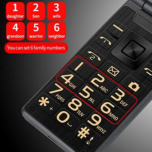 Odblokowany Telefon Komórkowy 2G, Telefon Komórkowy z Ekranem 2,8 dla Osób Starszych z baterią 5900 MAh, Obsługa Telefonu Dual SIM Dual Standby SOS, Latarka, Ebook, Kalendarz