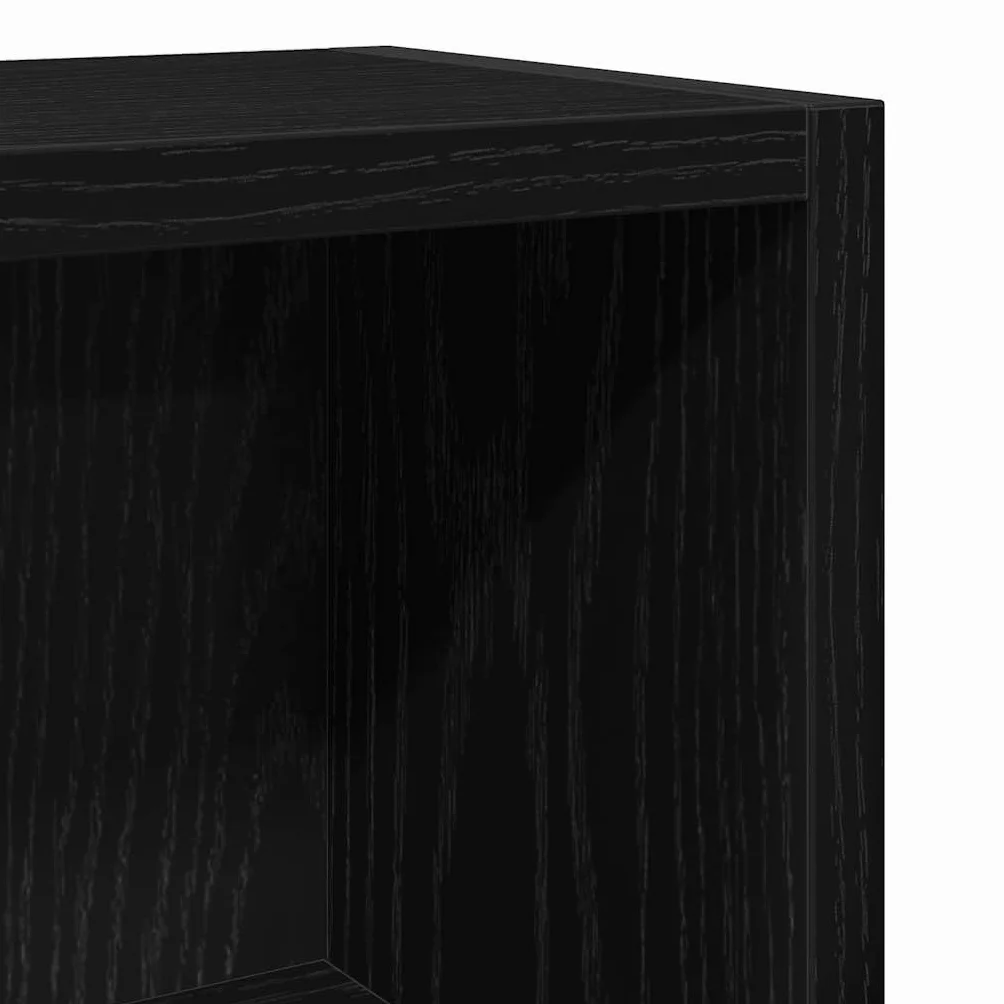 vidaXL Szafki na płyty CD - drewniane jednostki magazynowe - czarny dąb, nowoczesny design, 93 cm wysokości, 2-częściowy zestaw do salonu / sypialni