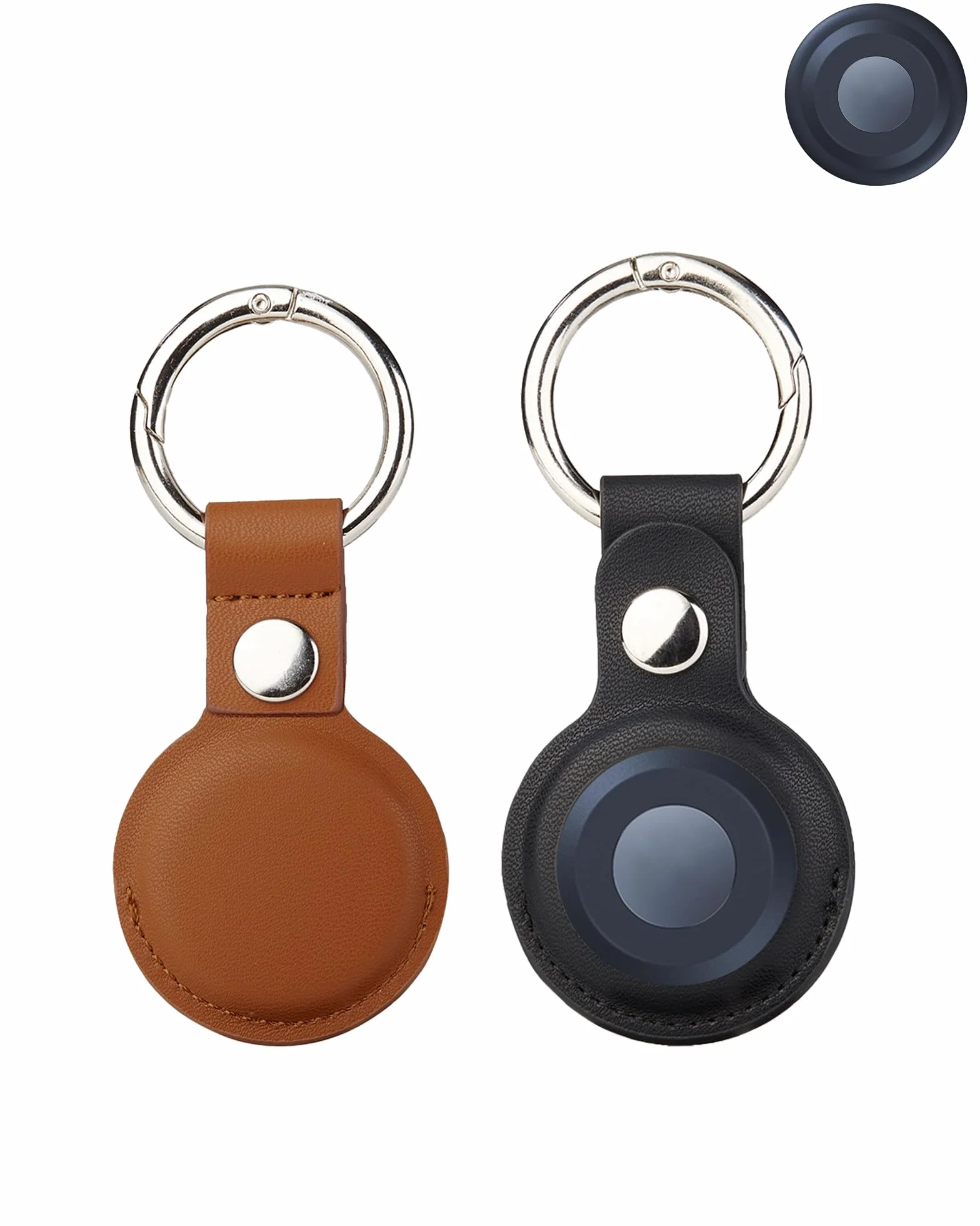 2 sztuki etui ochronnego dla Motorola Moto Tag szukacza kluczy, yystao etui z PU skóry kompatybilne z Motorola Moto Tag, design przeciwstratny (Czarny i Brązowy)