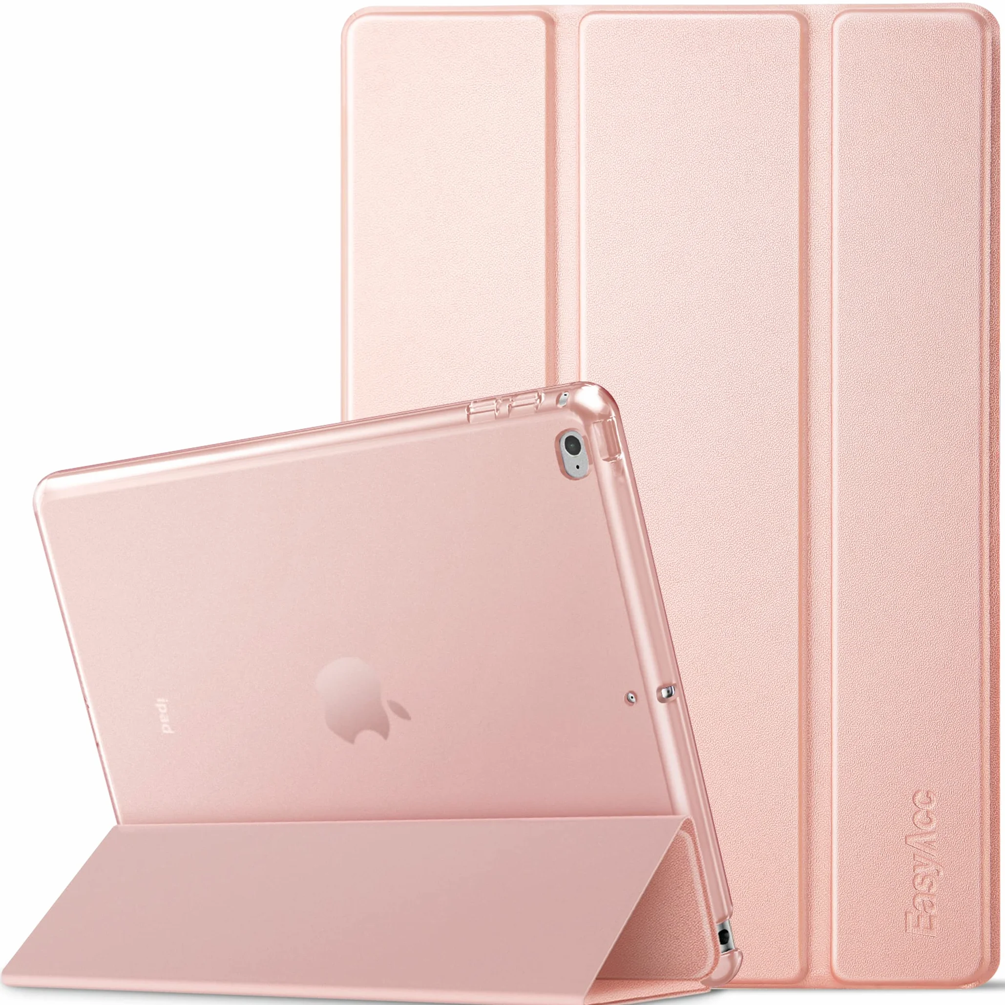 EasyAcc Etui do iPad Air 2 A1566 A1567, półprzezroczyste matowe, automatyczne budzenie/uśpienie, różowe złoto