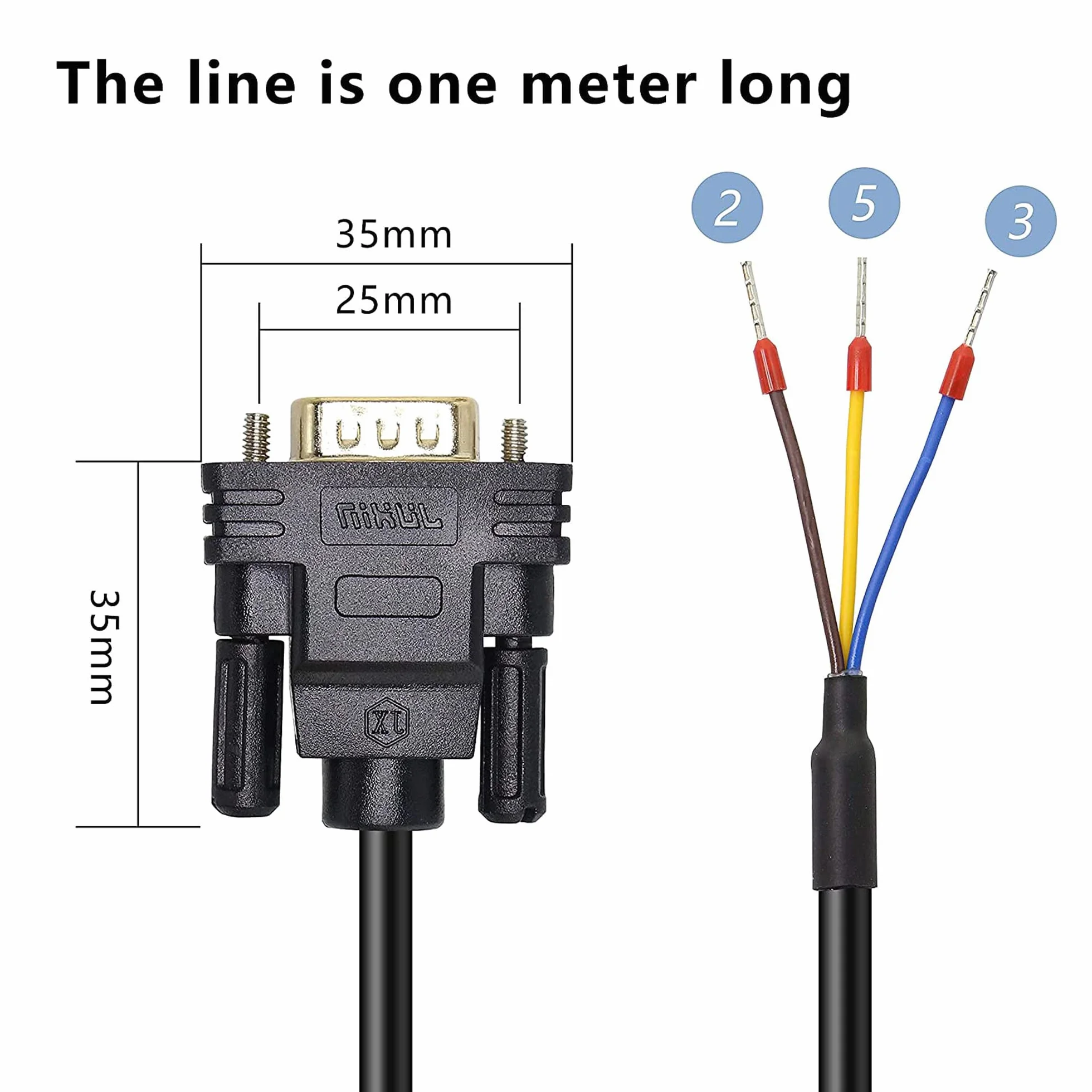 Złącze DB9 RS232 kabel portu szeregowego adaptery bez lutowania 9-pinowy COM Breakout męski