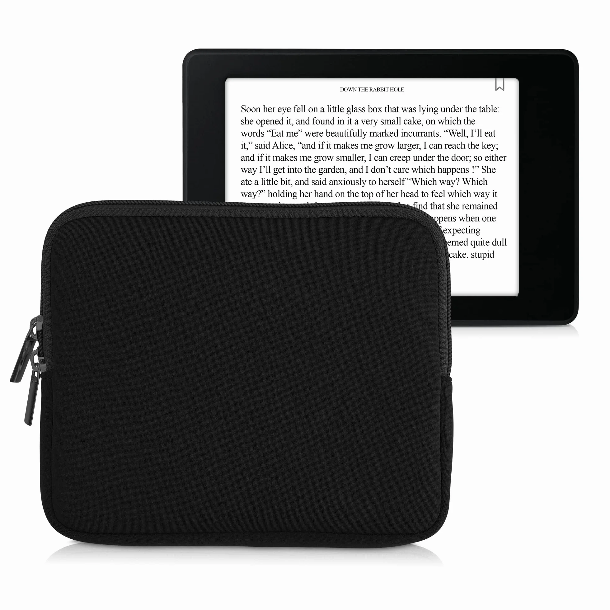 kwmobile pokrowiec ochronny do czytnika e-czytników - Etui ochronne 17,5 x 14,7 cm do neoprenowego e-czytnika - Czarny