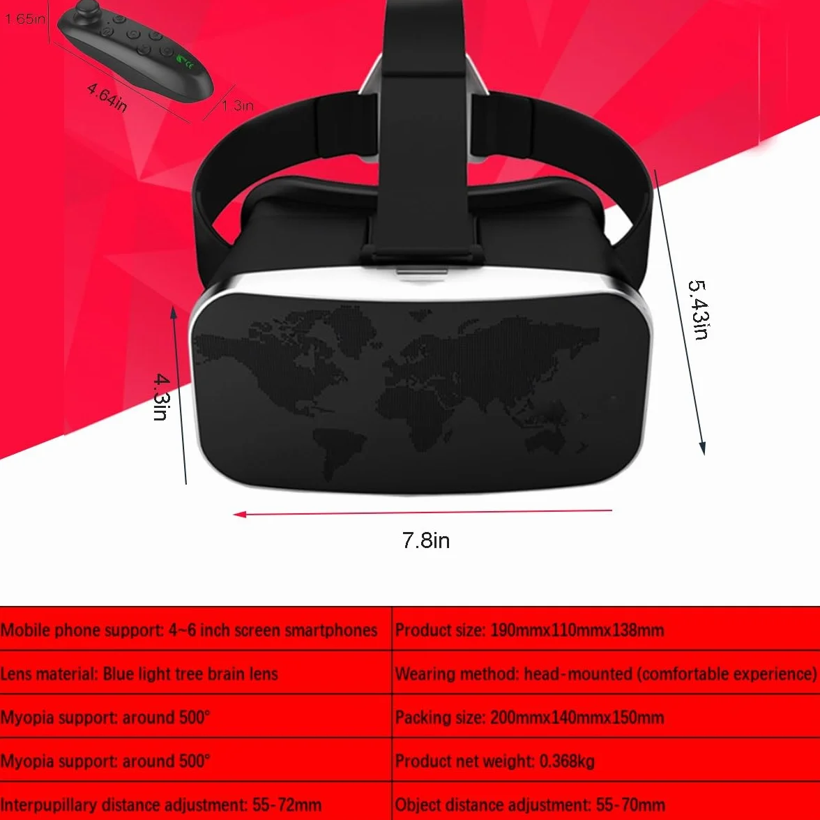 Inteligentne okulary VR Virtual Reality HD - niebieskie światło Ochrona oczu Okulary VR, inteligentne okulary VR Virtual Reality HD, okulary VR dla systemów Android IOS Można używać - idealne prezenty
