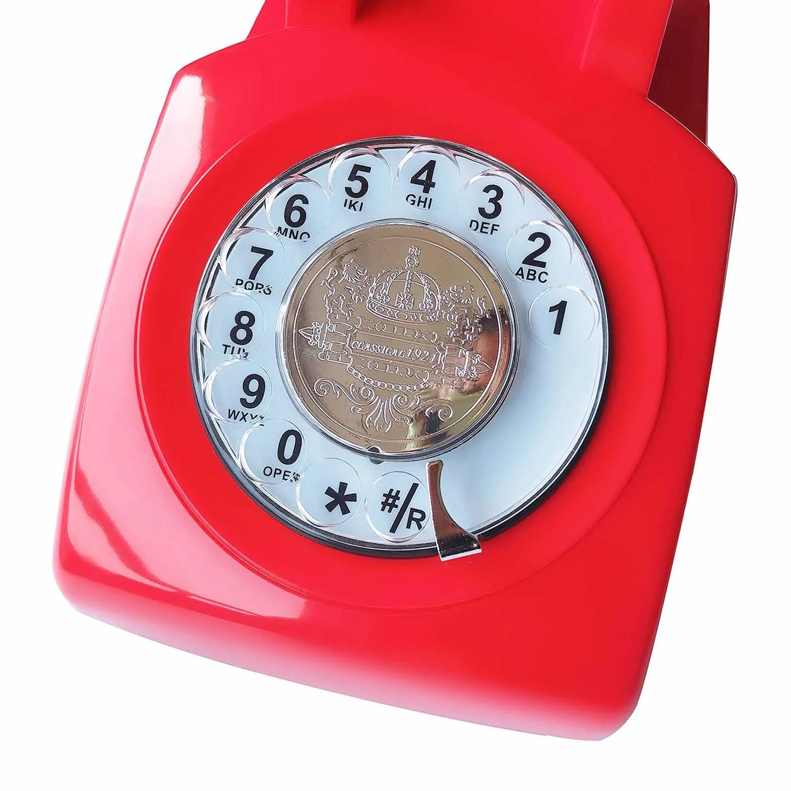 Telefon przewodowy w stylu retro, telefon starym, wielofunkcyjne plastikowe telefony stacjonarne vintage dla domowego biura