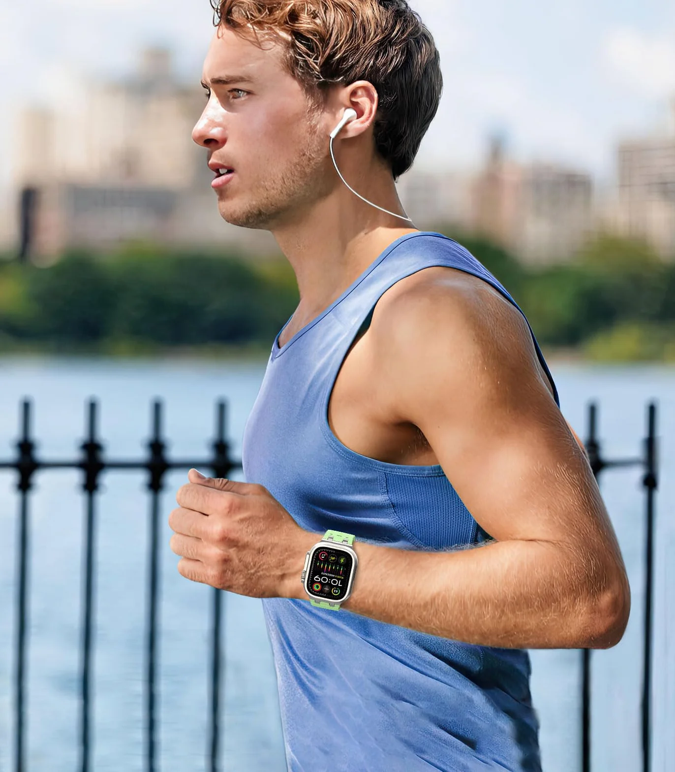 MoKo Ocean Band Compatible with Apple Watch Ultra 3/2/1 49mm, Upgraded Silicone Sports Bands 46mm 45mm 44mm for Men Women, Series 11/10/9/8/7/6/5 SE3/2/1 Breathable Strap with Metal Connector