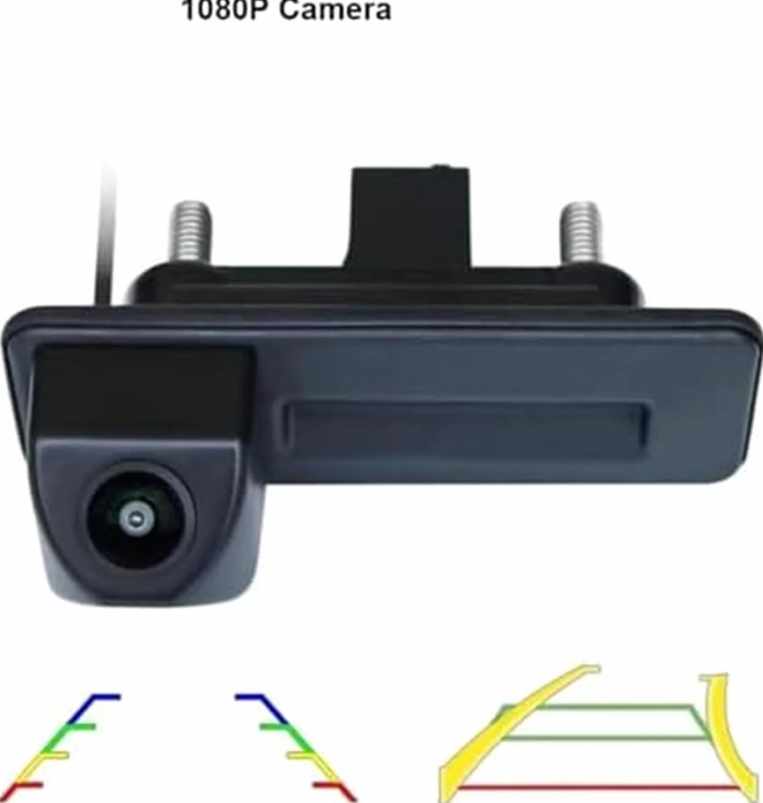 Kamera cofania samochodu Kamera cofania, dla Octavii 2 3, dla A5 Fabio, dla Yeti, dla doskonałej trajektorii Ahd 1080P uchwyt bagażnika pojazdu(BLACK AHD1080P Trajectory B)