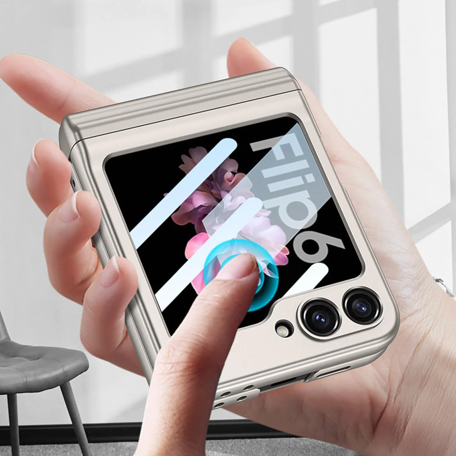 Etui do Samsunga Galaxy Z Flip 6, uchwyt S-Pen z magnetycznym zawiasem, wszechstronne etui na telefon komórkowy z etui ochronnym na ekran ze szkła hartowanego, czarne
