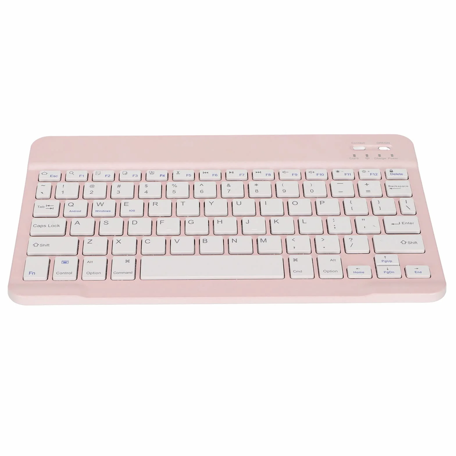 Bezprzewodowa Klawiatura Bluetooth, Uniwersalny Kompaktowy Ergonomiczny Telefon Komórkowy/tablet/laptop/komputer do Pisania, dla Systemu Android/IOS/Windows(różowy)