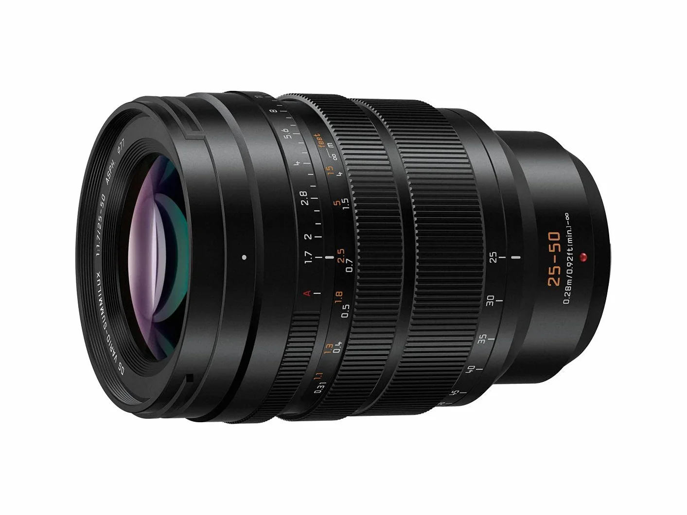 Panasonic H-X2550 LEICA DG VARIO-SUMMILUX teleobiektyw z zoomem (ogniskowa 25-50mm, przysłona F1,7 ASPH., filtr φ77mm, obiektyw mikro 4/3), czarny
