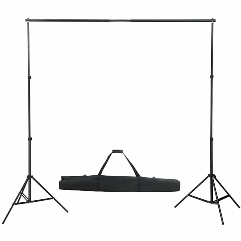 Zestaw do studia fotograficznego z lampkami LED ze światłem dziennym, aluminiowymi statywami, ściemnianym oświetleniem, 2 białe abażury, 300 x 300 cm zielone tło, torby do fotografowania