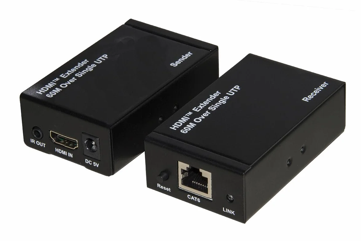 ROZSZERZENIE HDMI PRZEZ KABEL CAT5E/6 DO 60 metrów 4K