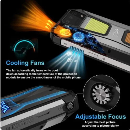 Unihertz 8849 Tank 2 Advanced Verison wodoodporny projektor smartfon 24 GB+512 GB wytrzymały telefon komórkowy 108 MP aparat główny 15500 mAh telefon