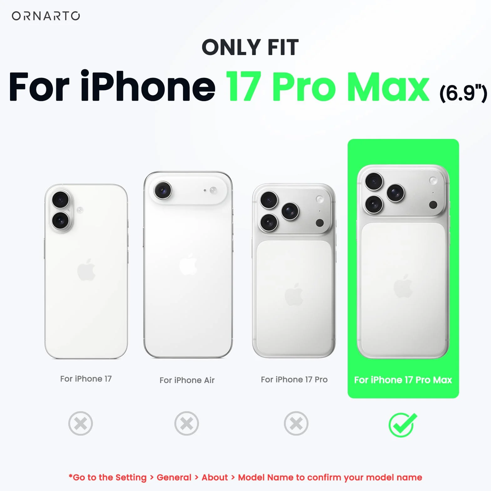 ORNARTO Etui kompatybilne z iPhone'a 17 Pro Max 6.9", smukłe, płynne silikonowe, 3 warstwy, w pełni pokryte, miękkie żelowe gumowe etui na telefon 17 Pro Max 6.9" - kredowo różowy
