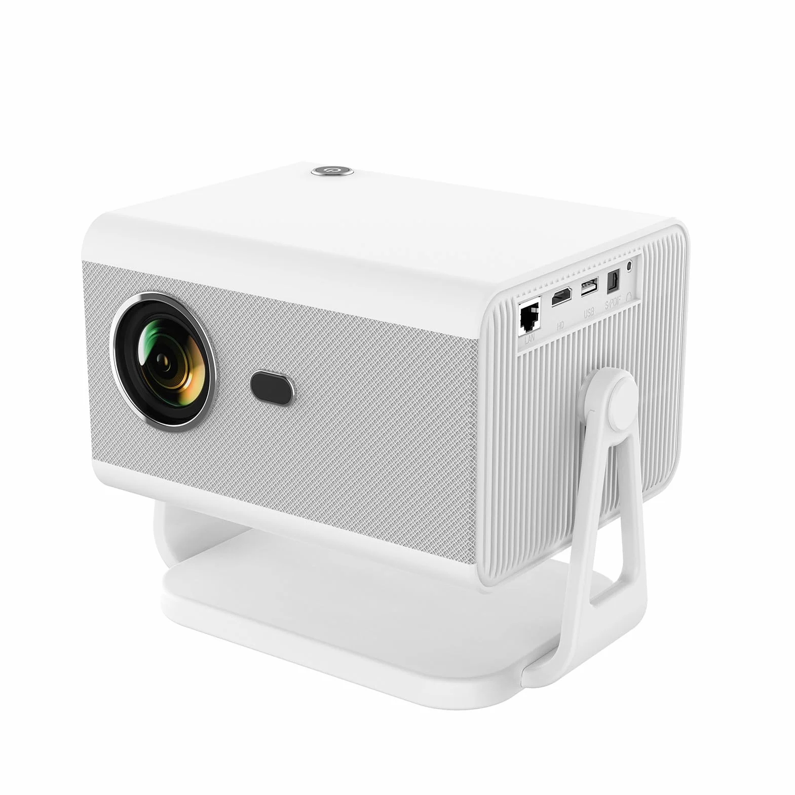 Inteligentny projektor WiFi BT 4K 1080P Full HD przenośny kino domowe, automatyczna korekcja trapezowa o 180 stopni, zintegrowana aplikacja do przesyłania strumieniowego (wtyczka europejska)