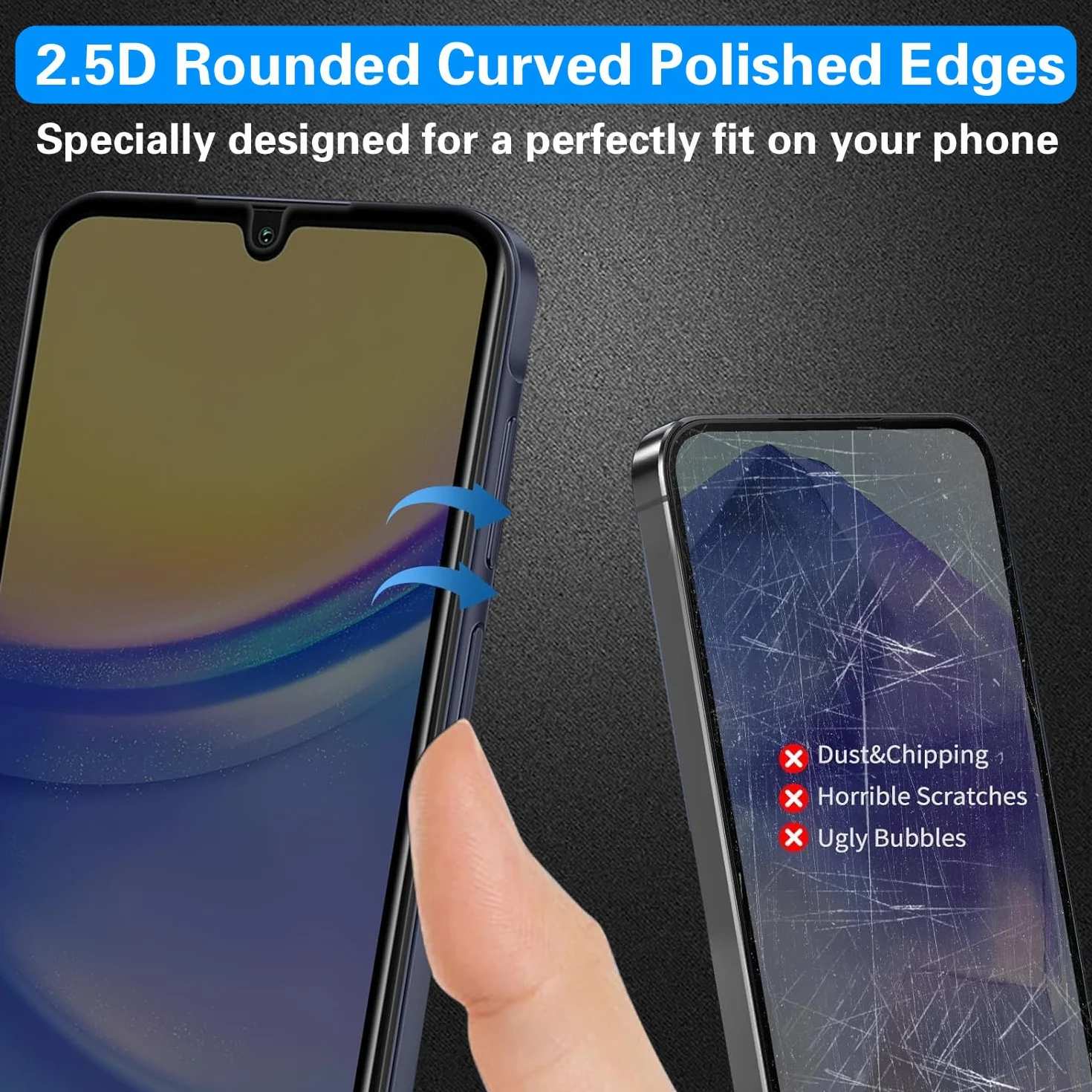 [2 + 2 sztuki] do Samsung Galaxy A16 5G ochrona ekranu ze szkła hartowanego 17.0 cm z osłoną obiektywu aparatu, przyjazna dla etui, ochrona przed szpiegiem, twardość 9H, odporna na