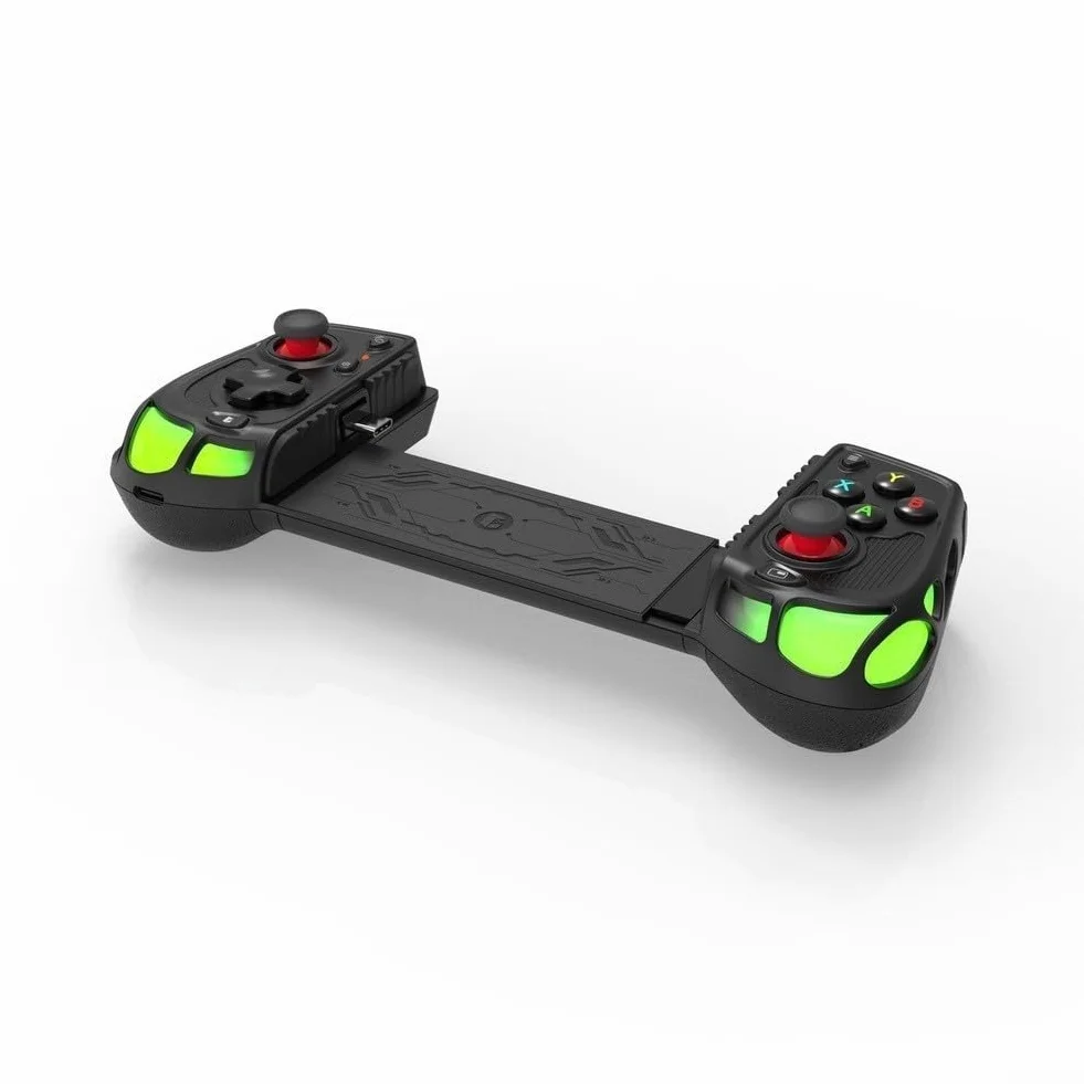 RiseNova Mobilny kontroler do gier z systemem Android i iOS, podwójny joystick do precyzyjnego sterowania, materiał ABS, ergonomiczny uchwyt na długie sesje, czarny