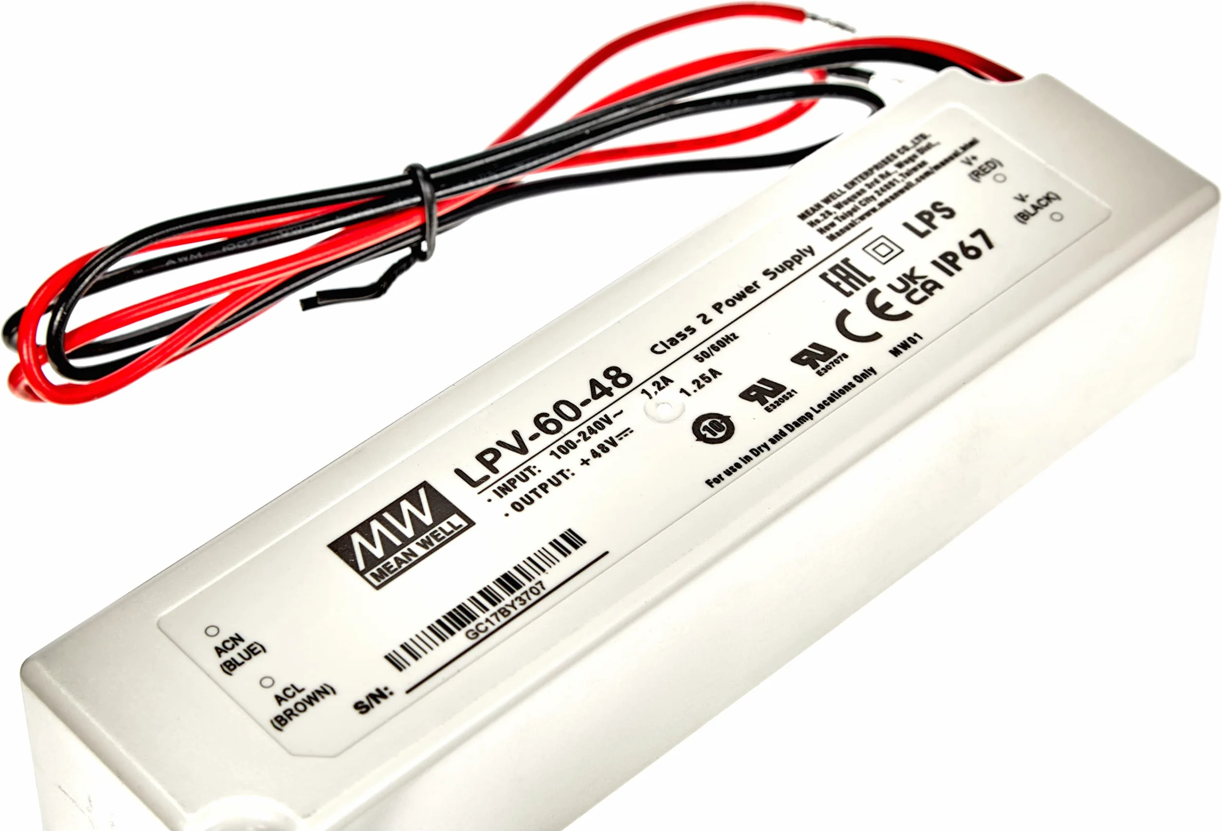 MeanWell, LPV-60-48 zasilacz sieciowy LED 60 W 48 V 1,25 A; zasilacz impulsowy